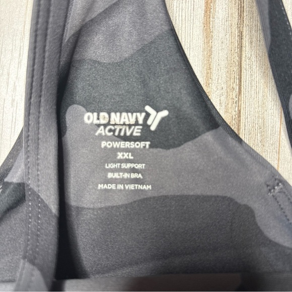 Old Navy Active Powersoft Long Line Sports Bra Top Plus Size 2X Black Camo - Picture 2 of 14